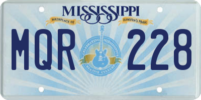 MS license plate MQR228