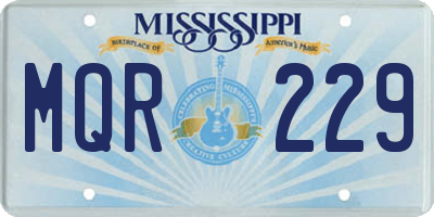 MS license plate MQR229