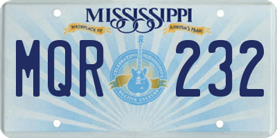 MS license plate MQR232