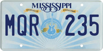MS license plate MQR235
