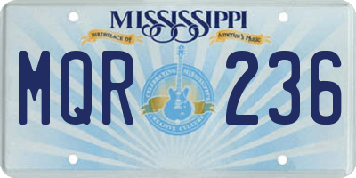 MS license plate MQR236