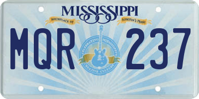 MS license plate MQR237