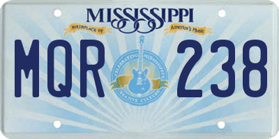 MS license plate MQR238