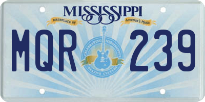 MS license plate MQR239