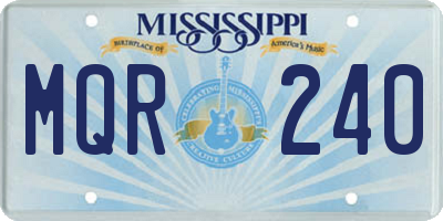 MS license plate MQR240