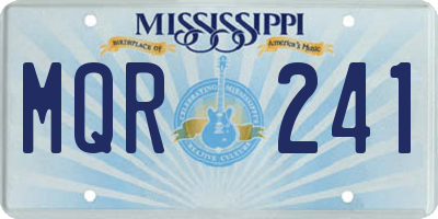 MS license plate MQR241