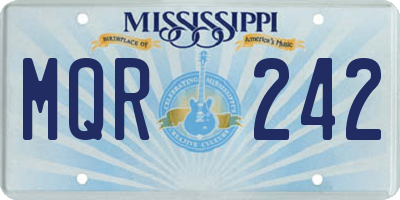 MS license plate MQR242