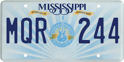 MS license plate MQR244