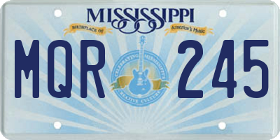 MS license plate MQR245
