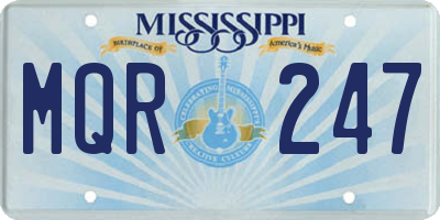 MS license plate MQR247