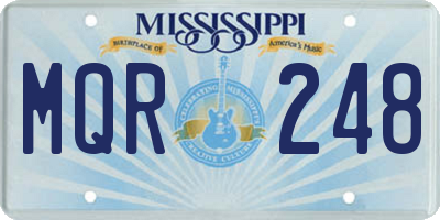 MS license plate MQR248