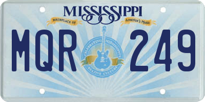 MS license plate MQR249