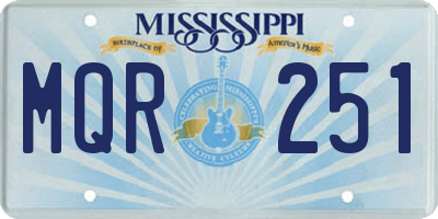 MS license plate MQR251