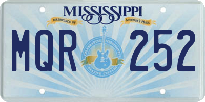 MS license plate MQR252