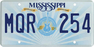 MS license plate MQR254