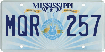 MS license plate MQR257