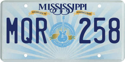 MS license plate MQR258