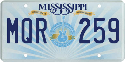 MS license plate MQR259