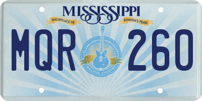 MS license plate MQR260