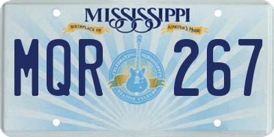 MS license plate MQR267