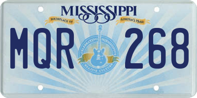 MS license plate MQR268