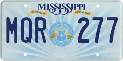 MS license plate MQR277