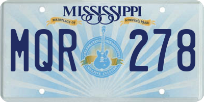 MS license plate MQR278