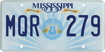 MS license plate MQR279