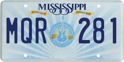 MS license plate MQR281