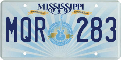 MS license plate MQR283