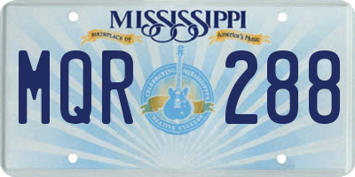 MS license plate MQR288