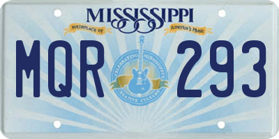 MS license plate MQR293