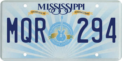 MS license plate MQR294