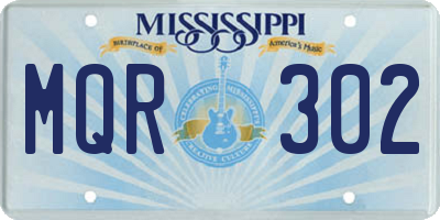 MS license plate MQR302