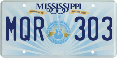 MS license plate MQR303