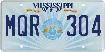 MS license plate MQR304
