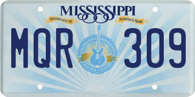 MS license plate MQR309