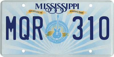 MS license plate MQR310