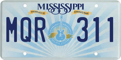 MS license plate MQR311