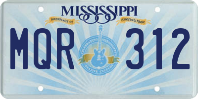 MS license plate MQR312