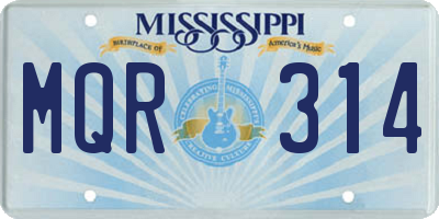 MS license plate MQR314