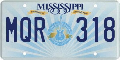 MS license plate MQR318