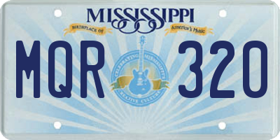 MS license plate MQR320