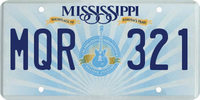 MS license plate MQR321