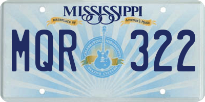 MS license plate MQR322