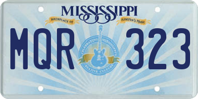 MS license plate MQR323