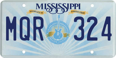 MS license plate MQR324