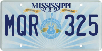 MS license plate MQR325