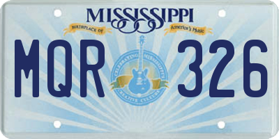 MS license plate MQR326