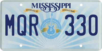 MS license plate MQR330